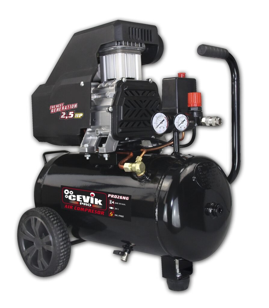 COMPRESOR MONOBLOCK CEVIK PRO 24 LITROS 2,5HP 246 LITROS/MINUTO CA-PRO26NG