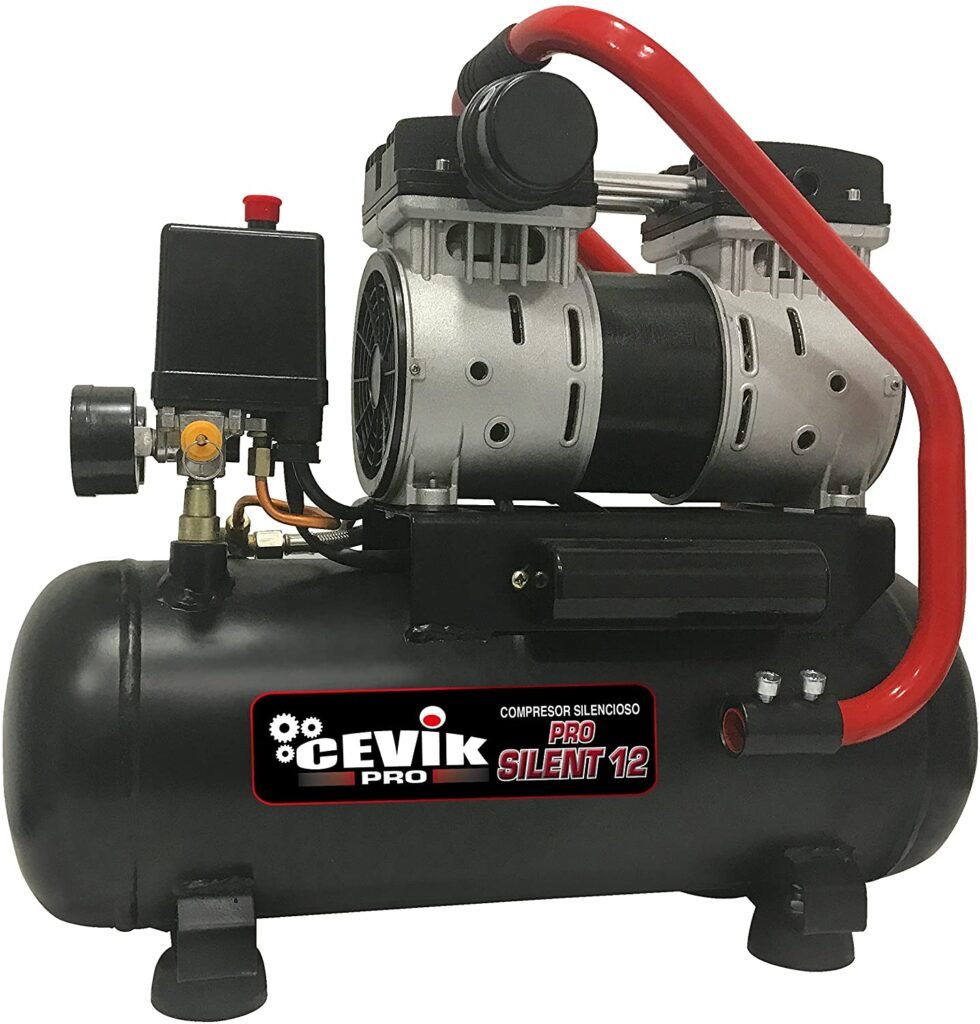 COMPRESOR SILENCIOSO CEVIK PRO SIN ACEITE 12 LITROS 1HP CA-PRO12SILENT
