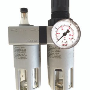 FILTRO REDUCTOR + LUBRICADOR + MANOMETRO CEVIK PRO 1/4" M-H PARA COMPRESOR CA-924