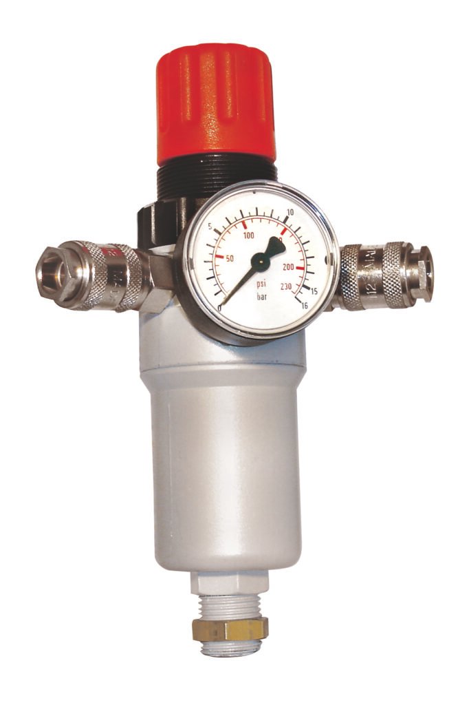 REGULADOR PRESION CEVIK PRO CON MANOMETRO 2 ENCHUFES MACHO DE 3/8" CA-950/1