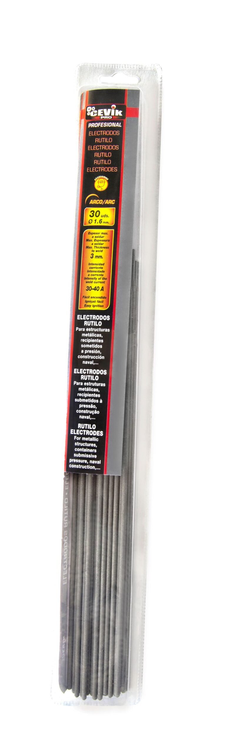 BLISTER 30 ELECTRODOS RUTILO CEVIK PRO 1.6MM