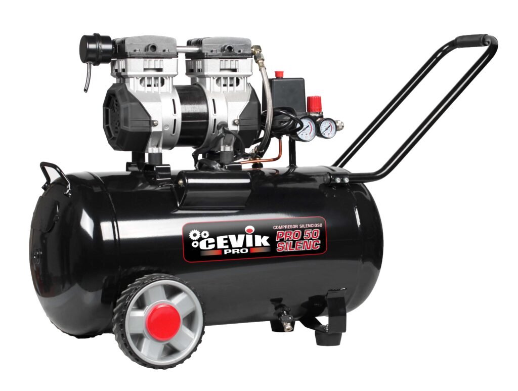 COMPRESOR SILENCIOSO CEVIK PRO SIN ACEITE 50 LITROS 1,5HP CA-PRO50SILENC