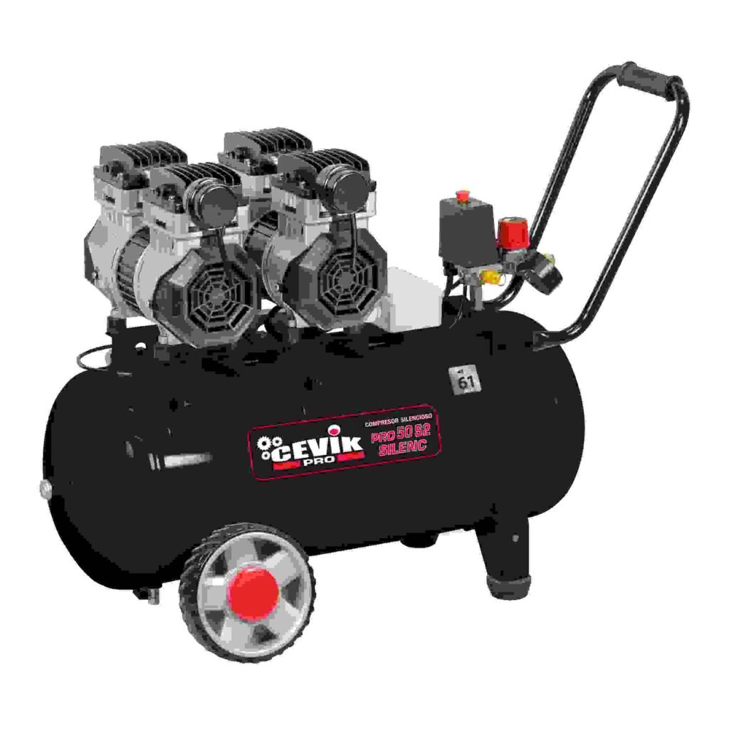 COMPRESOR SILENCIOSO CEVIK PRO SIN ACEITE 50 LITROS 2,8HP CA-PRO50S2