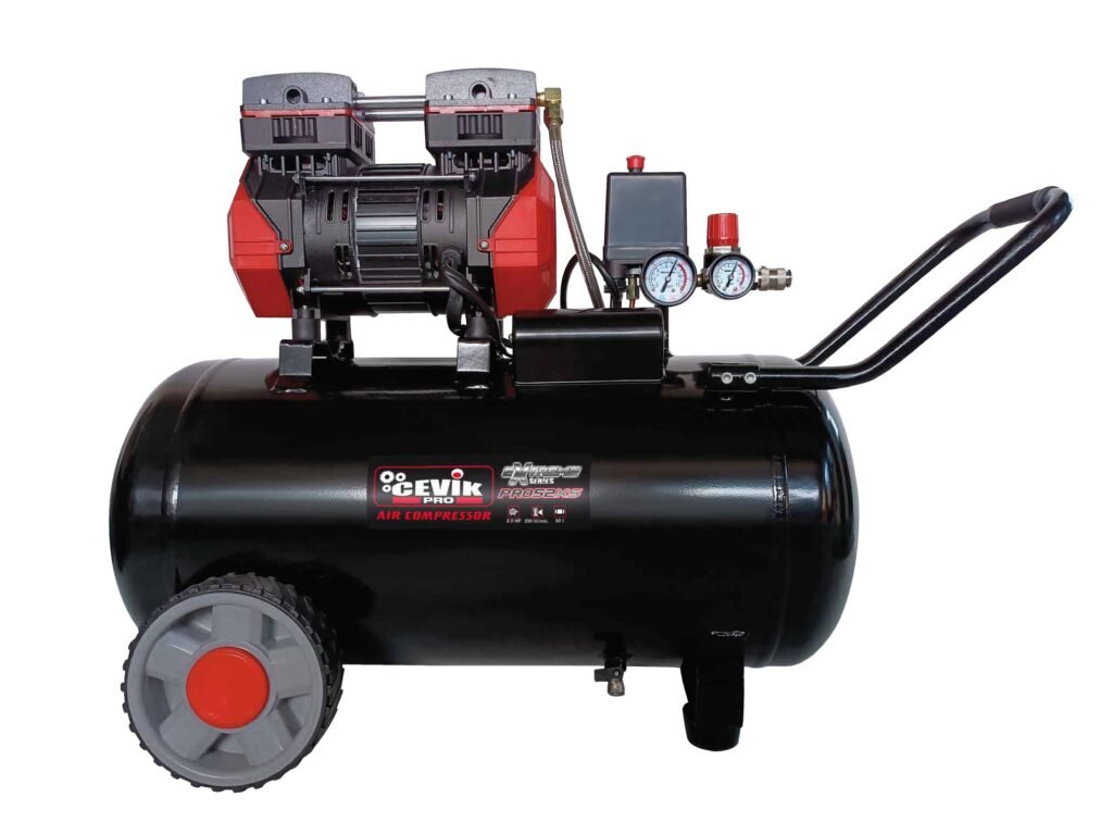 COMPRESOR SILENCIOSO CEVIK PRO SIN ACEITE 50 LITROS 2HP CA-PRO52XS
