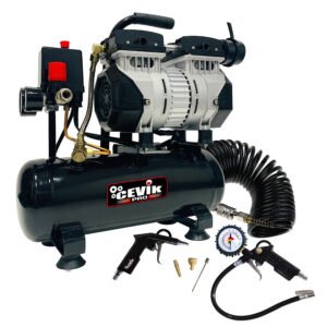 COMPRESOR SILENCIOSO CEVIK PRO SIN ACEITE 6 LITROS 3/4HP CA-CS6PLUS