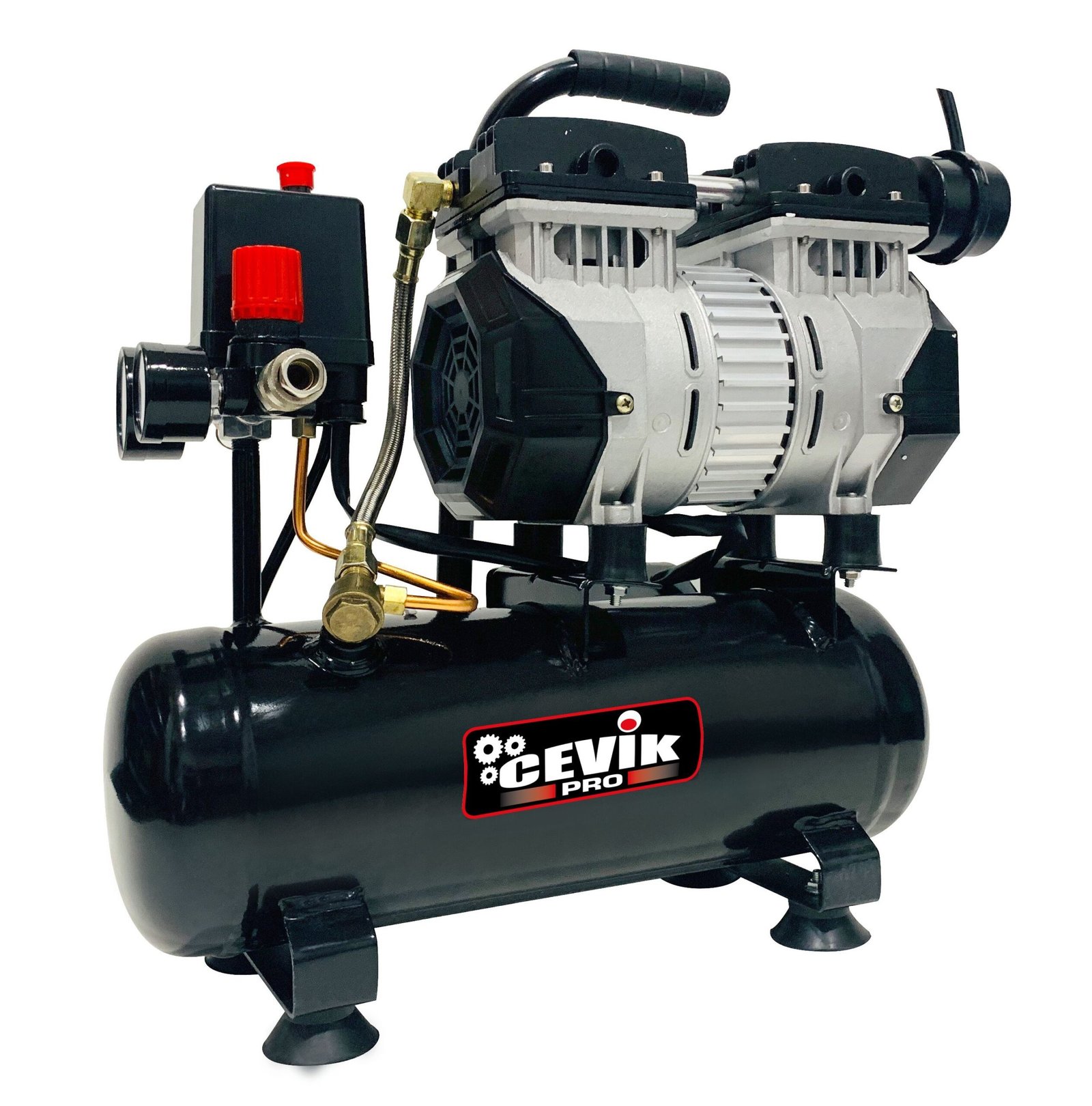 COMPRESOR SILENCIOSO CEVIK PRO 6 LITROS 0,75HP CA-CS6