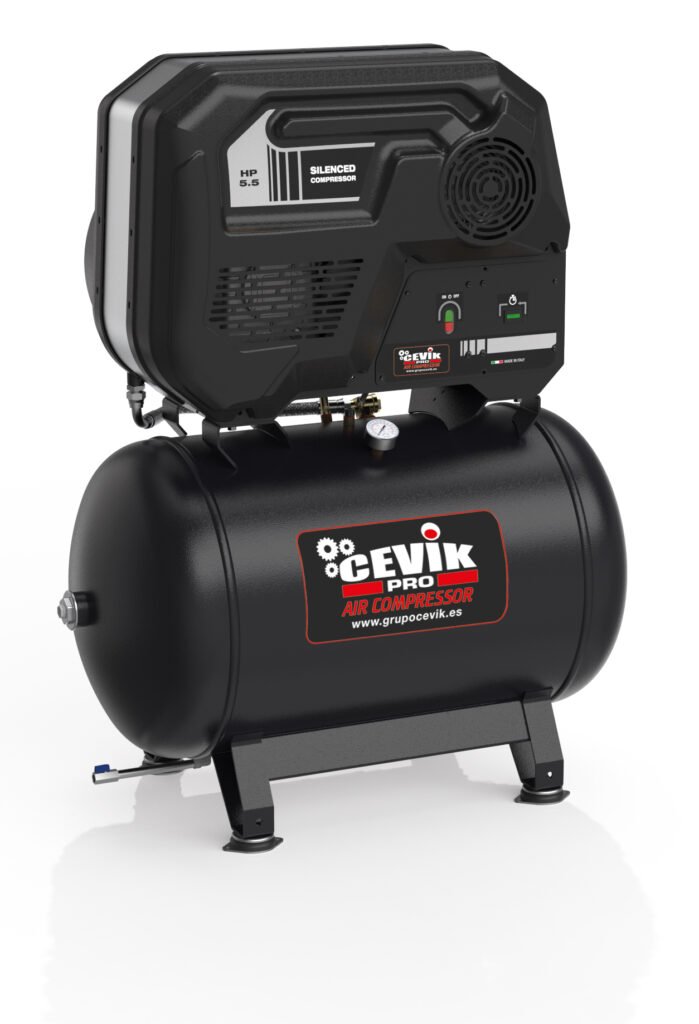COMPRESOR SILENT CORREAS 5.5Hp 270L CEVIK PRO CA-SILENT55-270